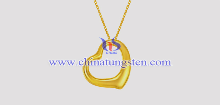 gold plated tungsten alloy heart pendant picture