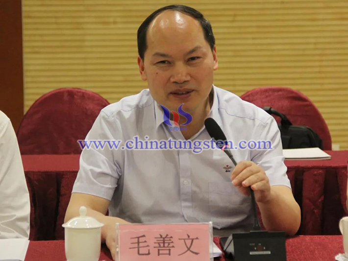 中國鎢業(yè)協(xié)會主席團主席、株洲硬質(zhì)合金集團有限公司總經(jīng)理毛善文