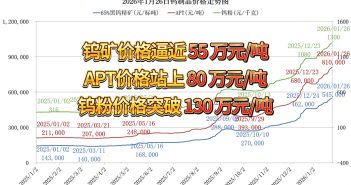 2026年1月26日鎢制品價格走勢